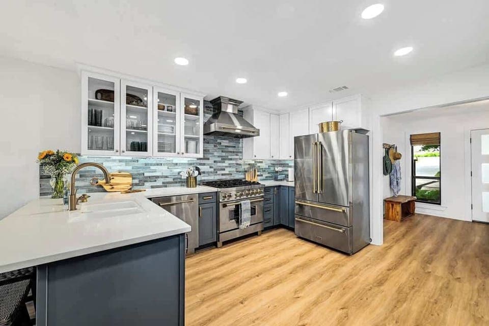 Enjoy plenty of counter space and stunning stainless steel appliances.