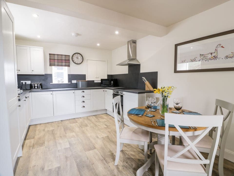 Fridge, dishwasher, electric kettle, toaster