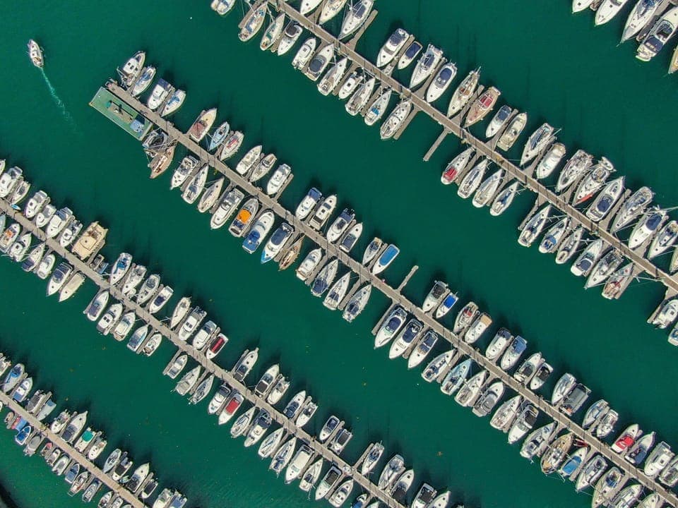 Aerial view of Brixham Harbour