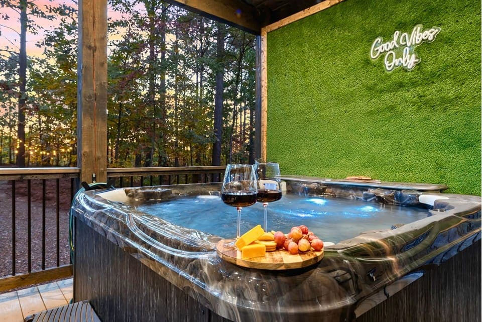 Soak under the stars in your private 7-person spa