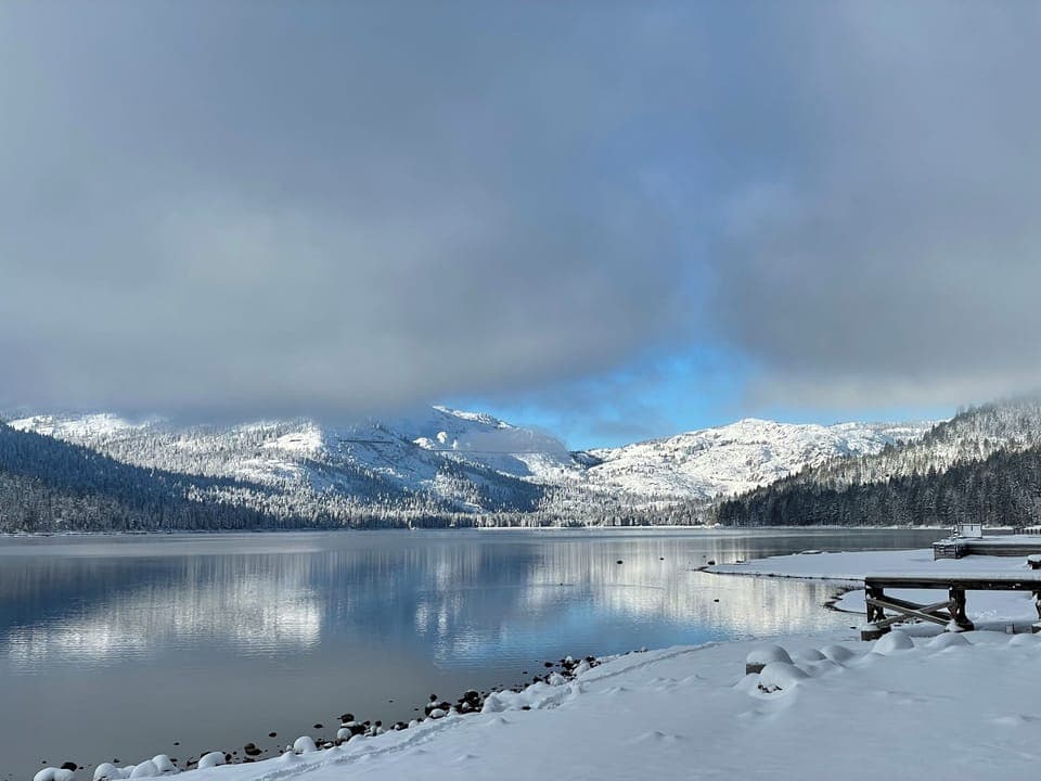 Morning at Donner Lake after a storm.