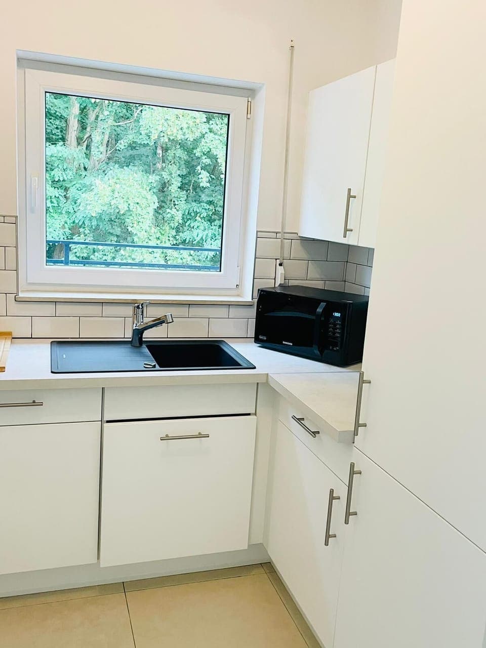 Full-size fridge, microwave, oven, stovetop