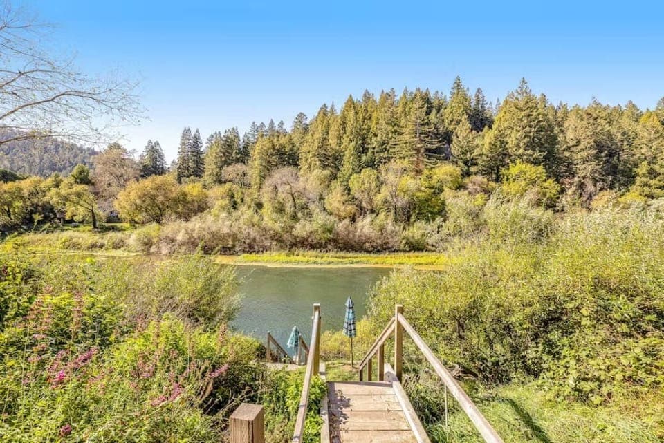 Riverdale's stairs to the seasonal dock.
