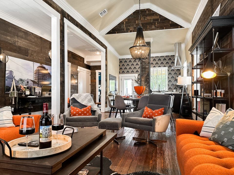 The original floorplan has been reimagined as an open space...