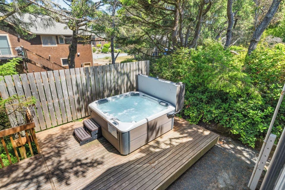 Private Hot tub off the back deck