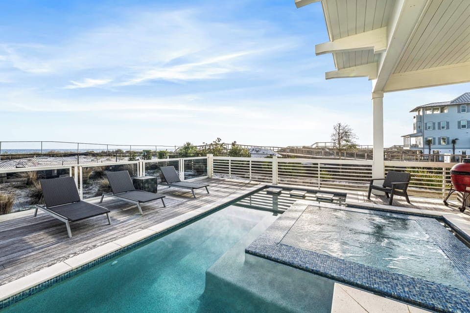Dip into the swimming pool or soak in the sp