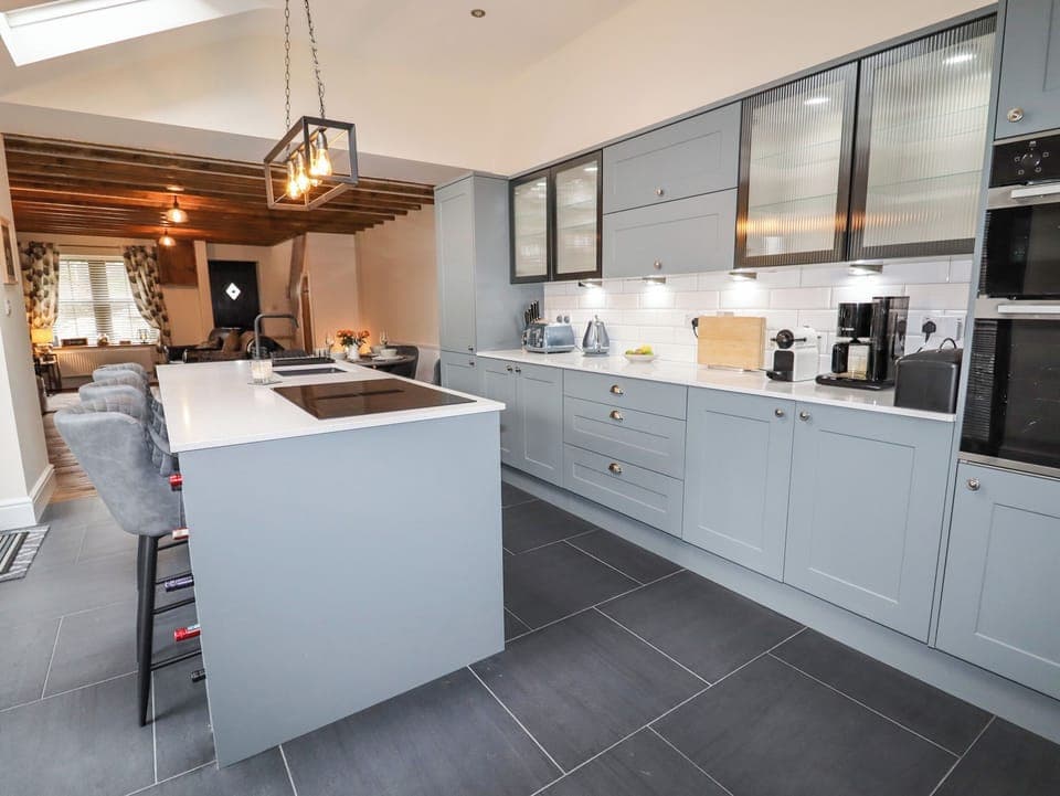 Fridge, dishwasher, electric kettle, toaster