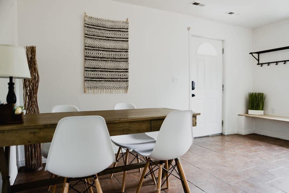 Private desk and workspace with wifi.