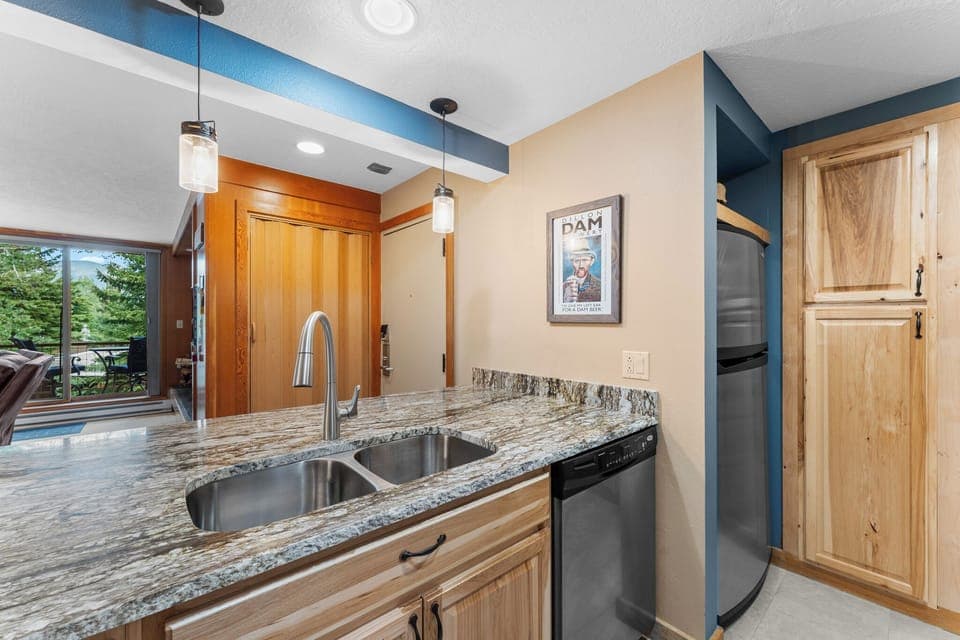 The fridge has a water filter inside the door.