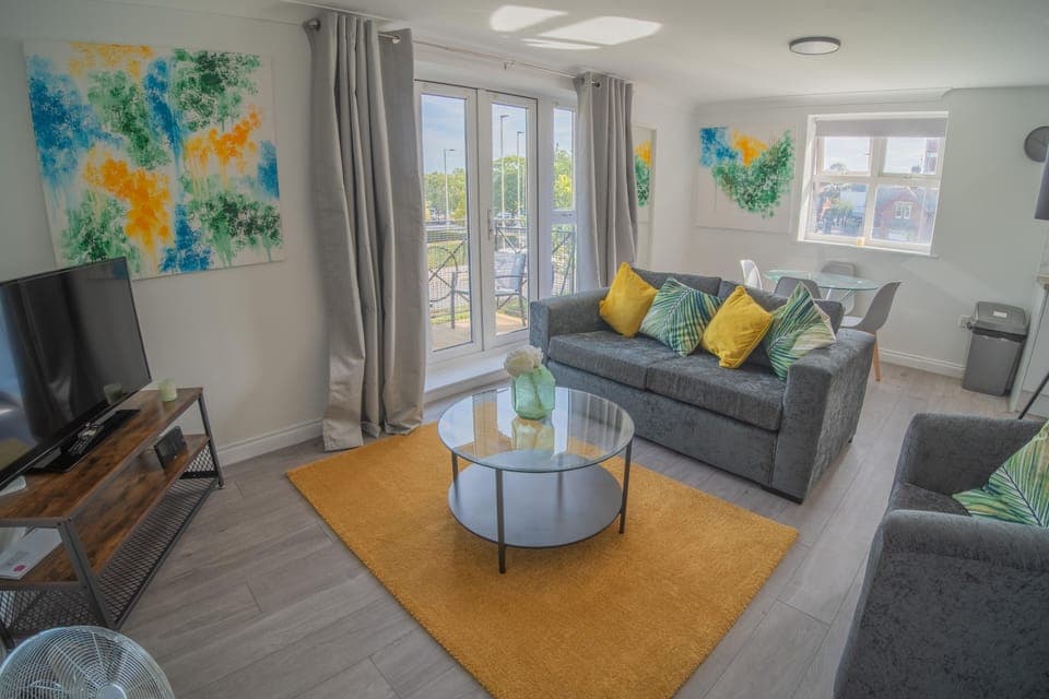 Living room and dining area