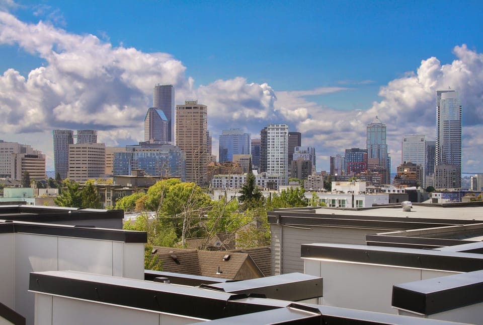 Enjoy views of the skyline from the rooftop,