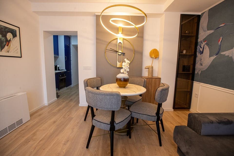 Luxury Apartment | Living area | 55-inch Smart TV with cable channels