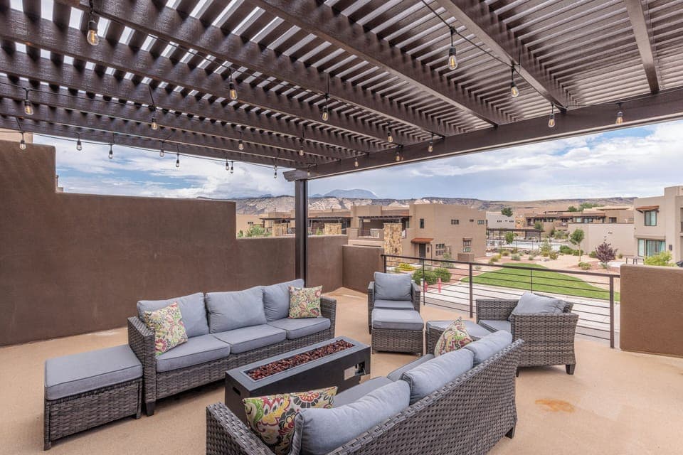 Balcony Patio Seating and Fire Pit
