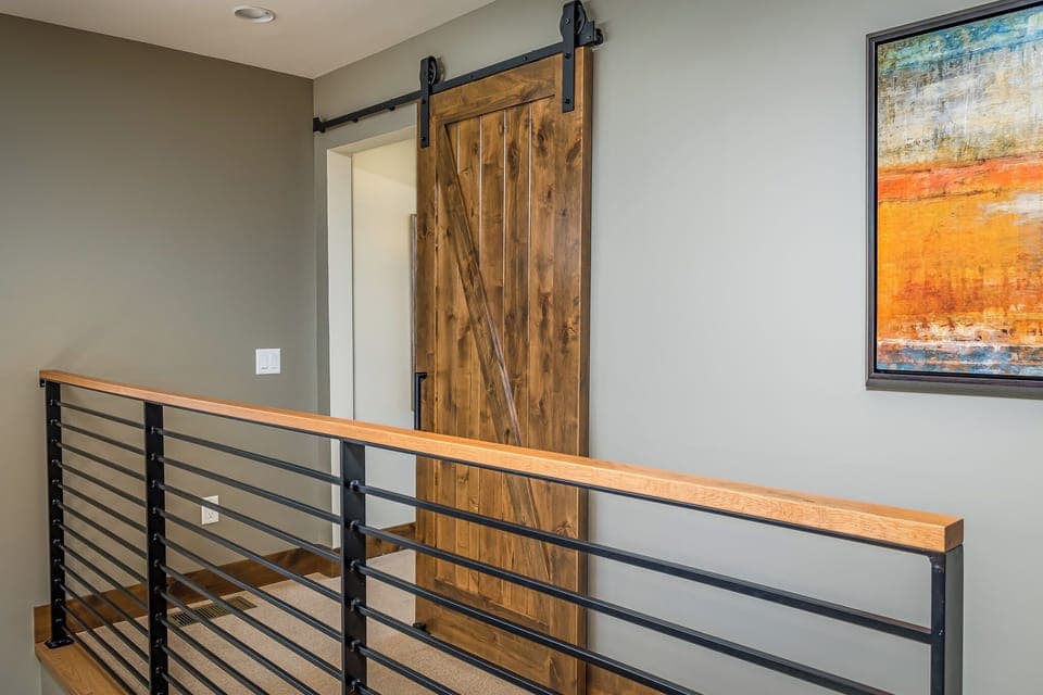 Upstairs bedroom barn door