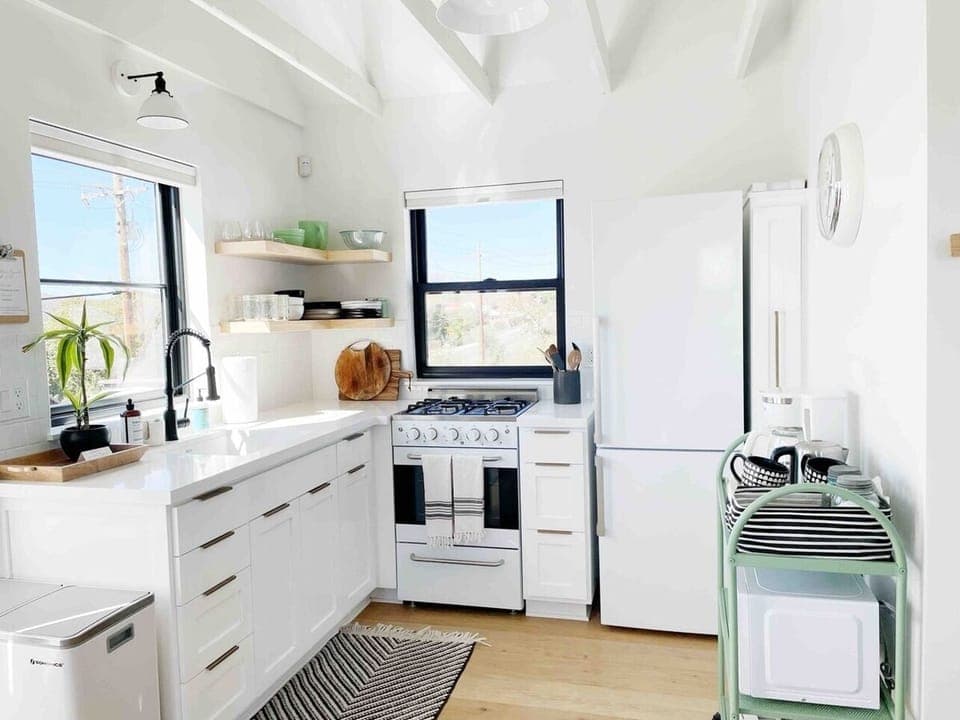 Save money by preparing your own meals in the kitchen!  The market is just a mile away.