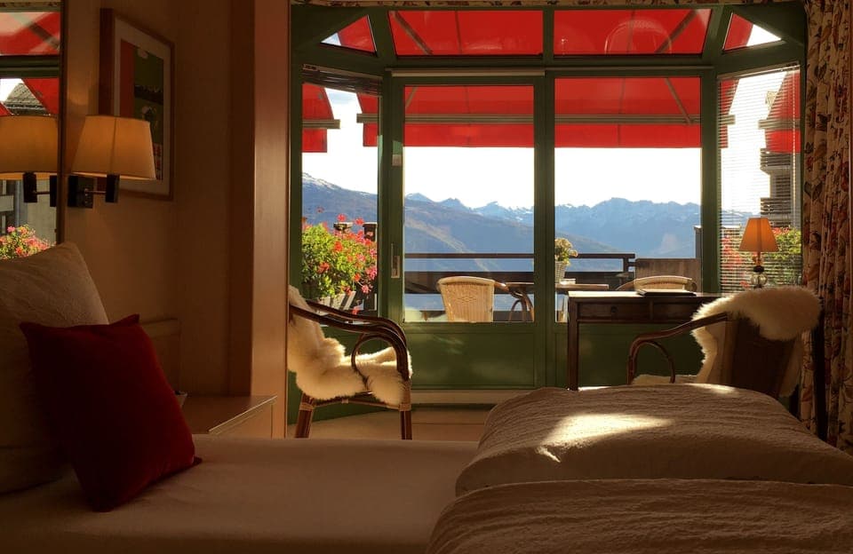 Deluxe Double or Twin Room, Balcony, Mountain View | Hypo-allergenic bedding, in-room safe, desk, blackout drapes