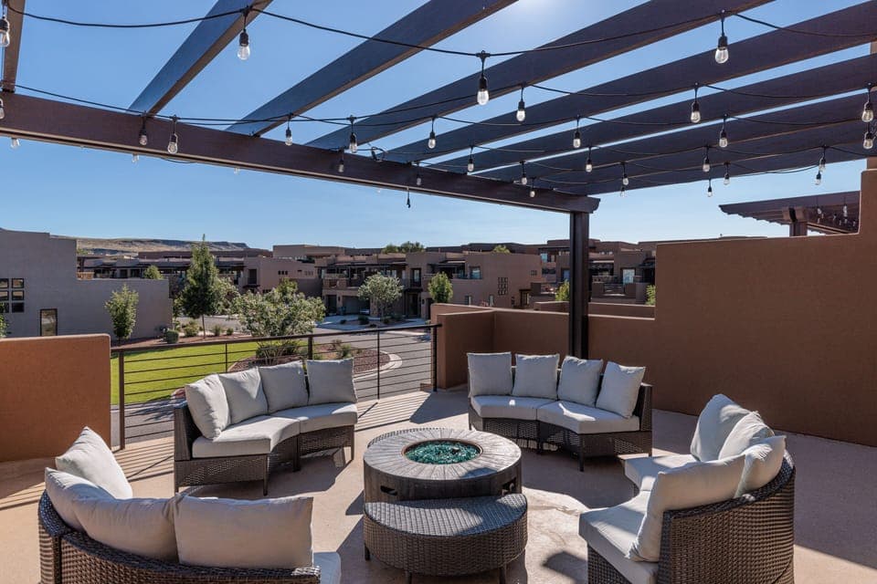 Balcony Patio Seating and Firepit