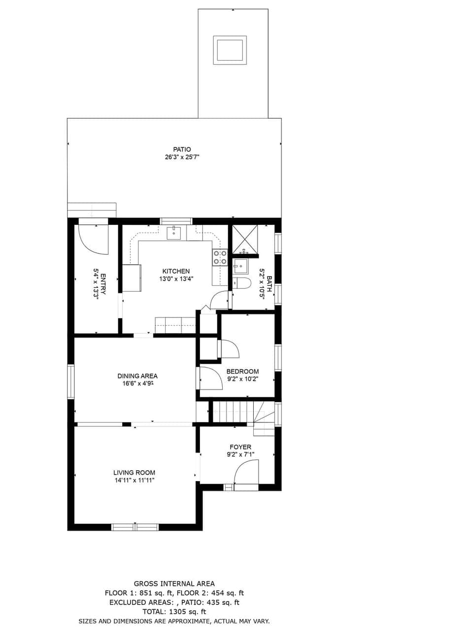 Downstairs floor plan with room labels