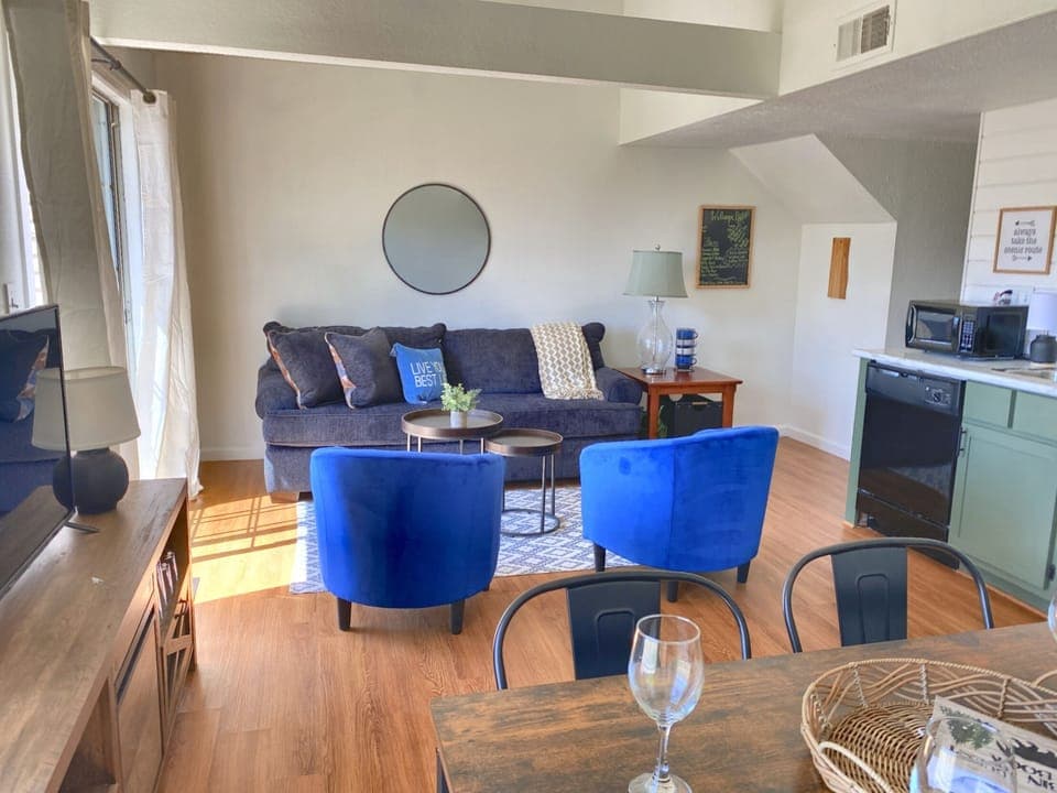 Living/dining and kitchen in an open concept. 