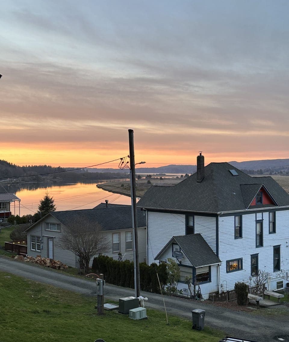 View from the deck at sunset