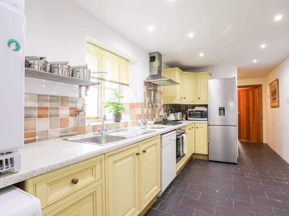 Fridge, dishwasher, electric kettle, toaster