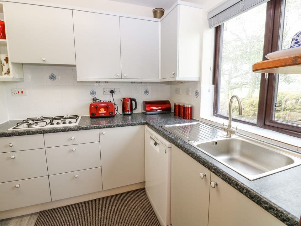 Fridge, dishwasher, electric kettle, toaster