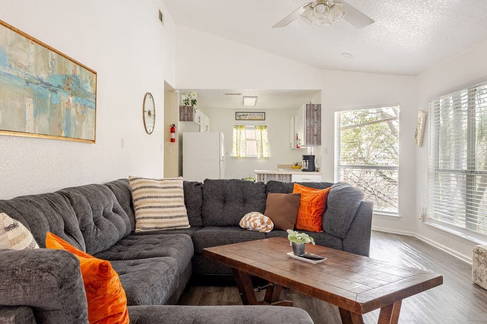Large Open Living Room with River Views