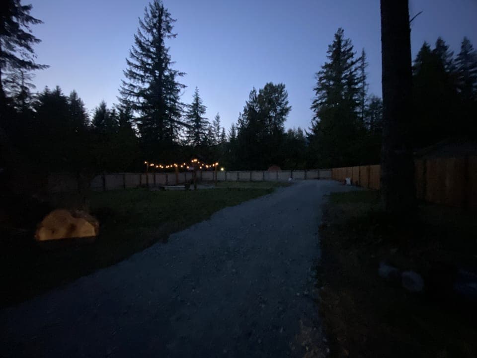 Entrance to our site at dusk