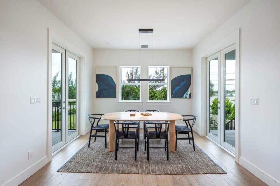Large dining room table for family style meals