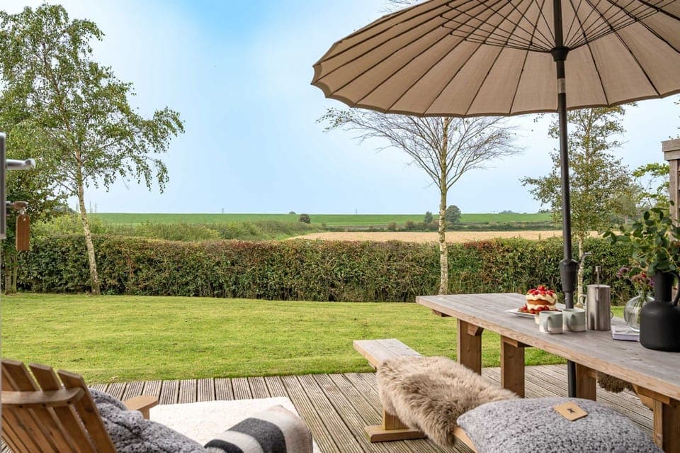 The garden views at Fell Lodge, Lancashire