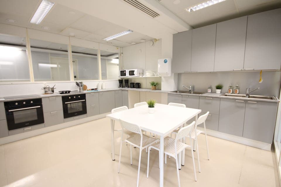 Mini-fridge, microwave, coffee/tea maker, electric kettle
