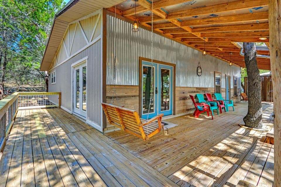 Swing into serenity from the charming front porch