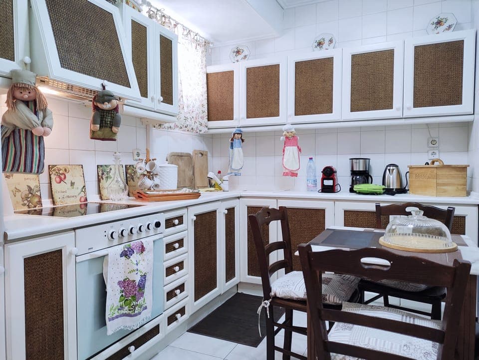 Classic Apartment | Private kitchen | Full-size fridge, oven, stovetop, electric kettle