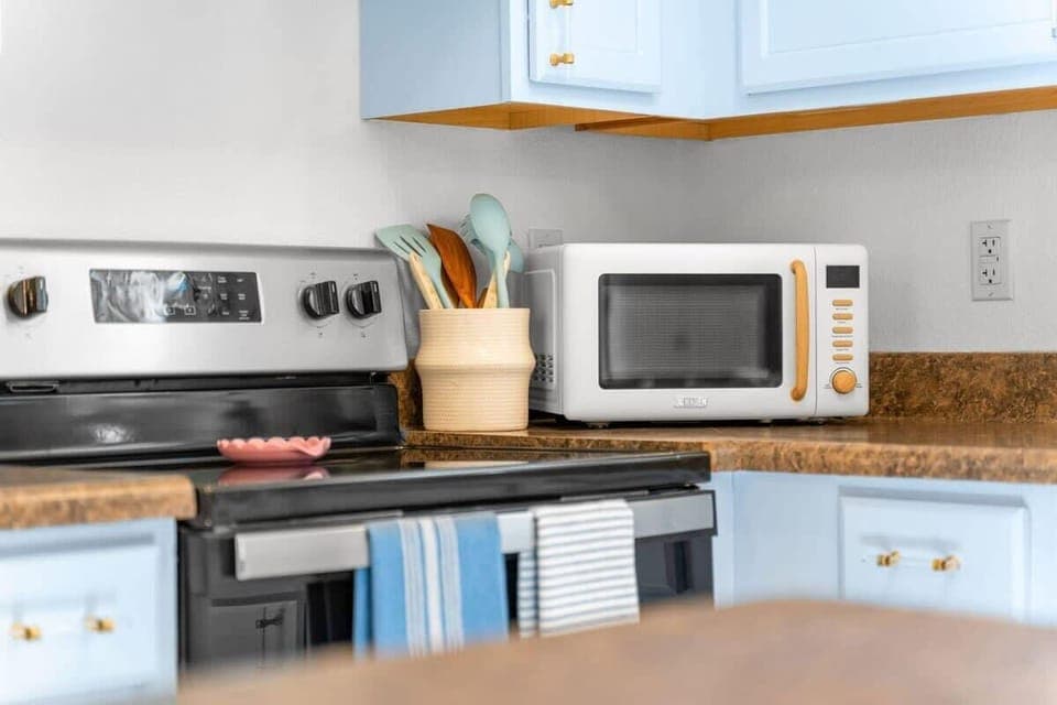 Kitchen stocked with all the essentials.