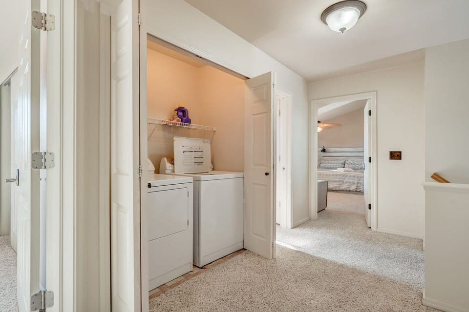 Washer and dryer located upstairs
