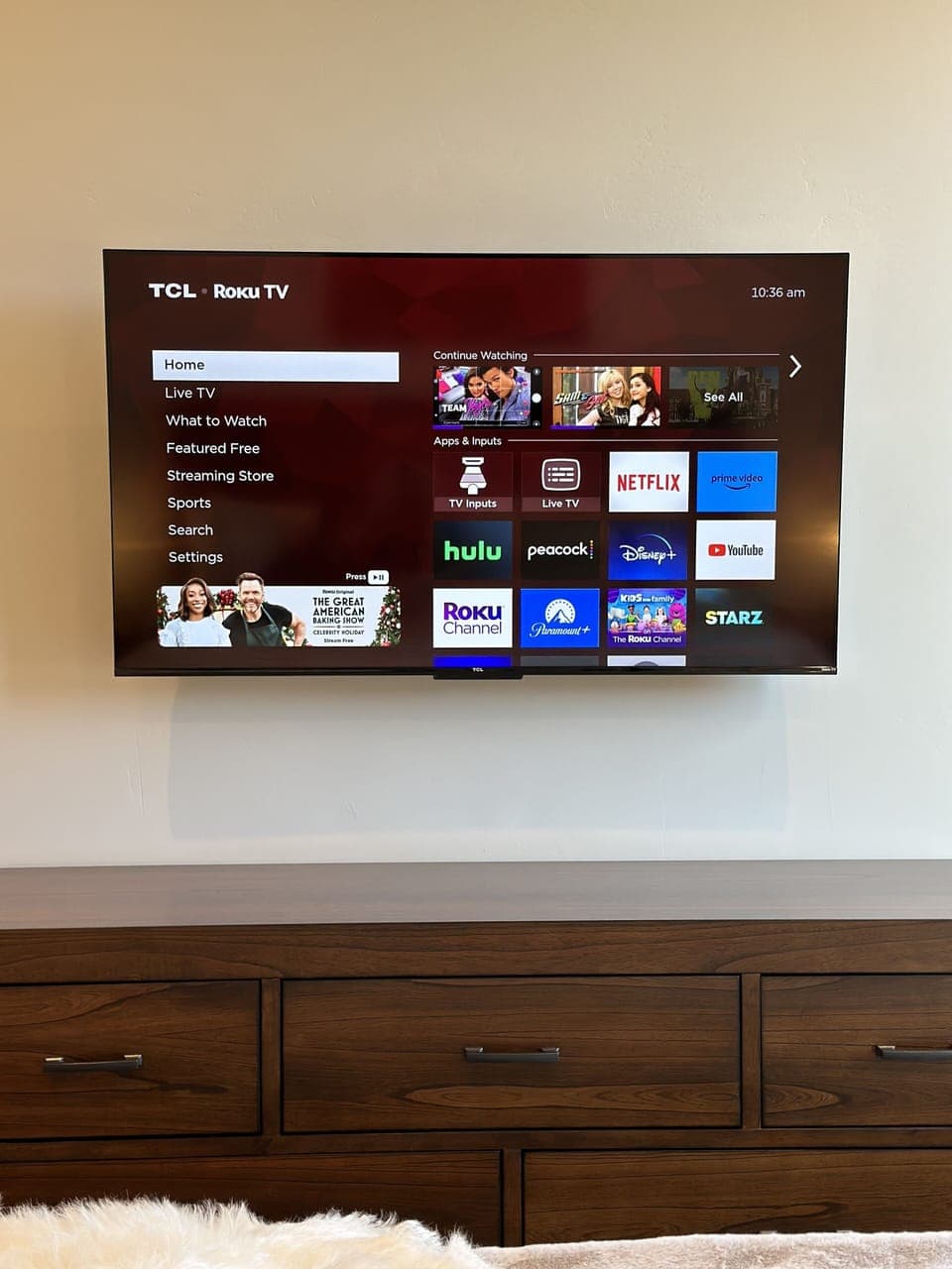 Large new flat screen tv with Roku in the Master bedroom
