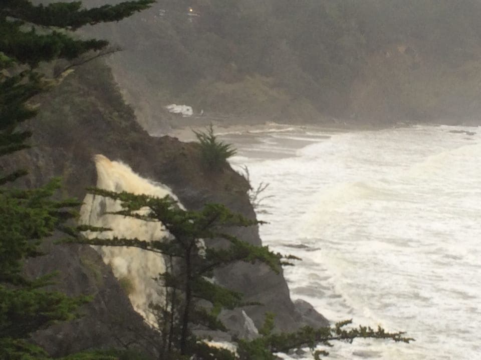 Our own Winter waterfall in Anchor Bay