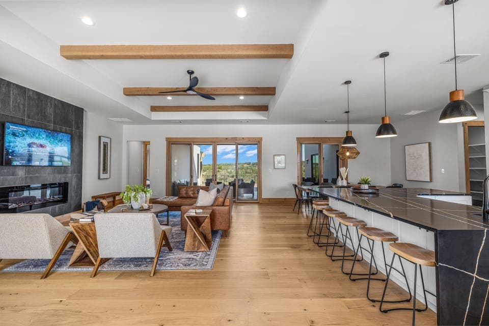 Open living space with hill country views
