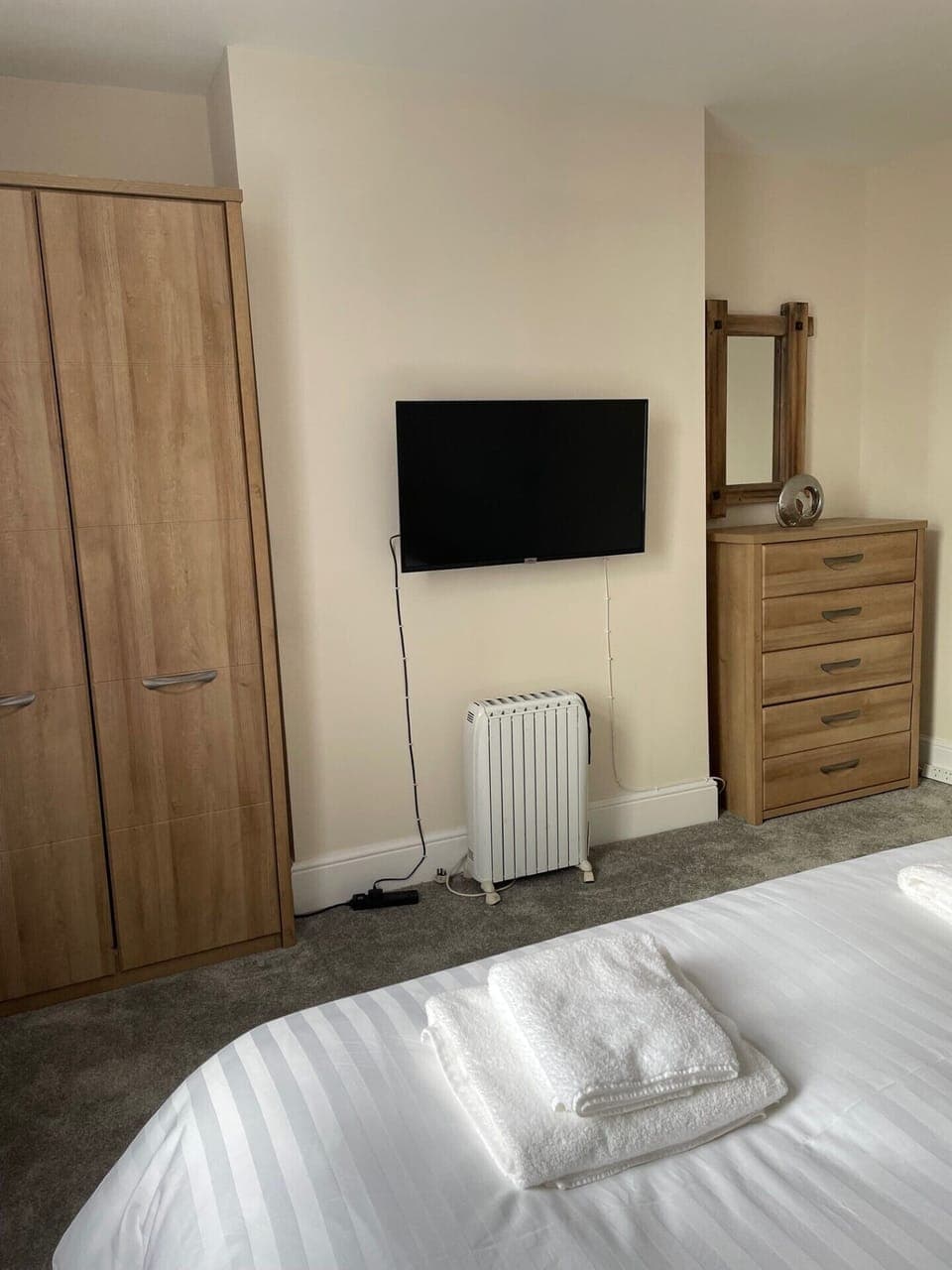 Premium bedding, down comforters, desk, soundproofing