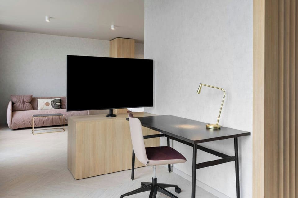 In-room safe, desk, laptop workspace, blackout drapes