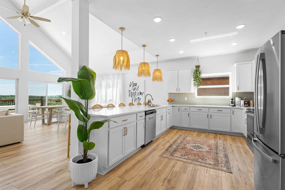 Open Kitchen flowing to the Dining & Sitting Area