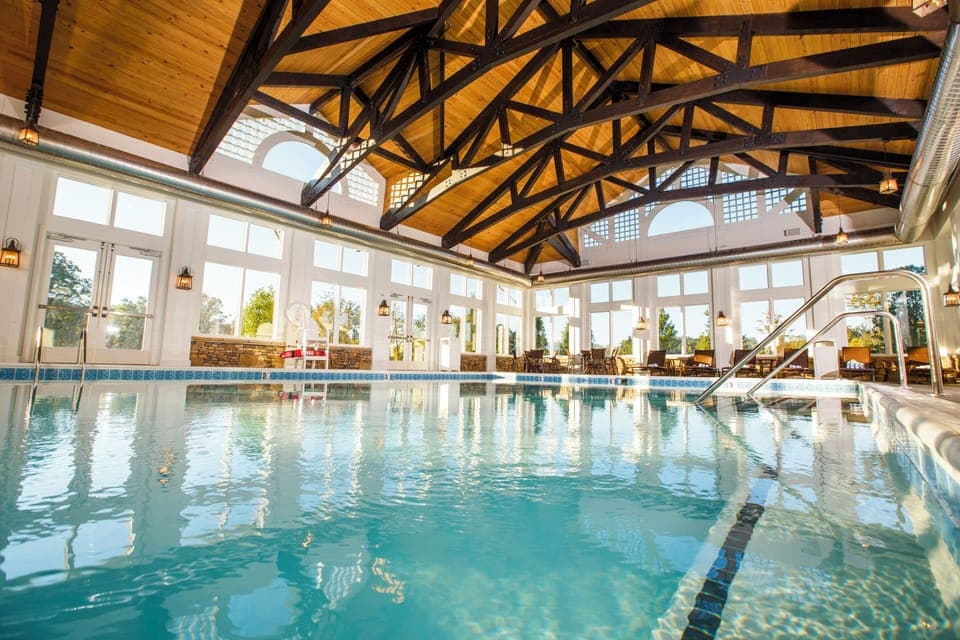 Indoor pool, seasonal outdoor pool, pool umbrellas, sun loungers