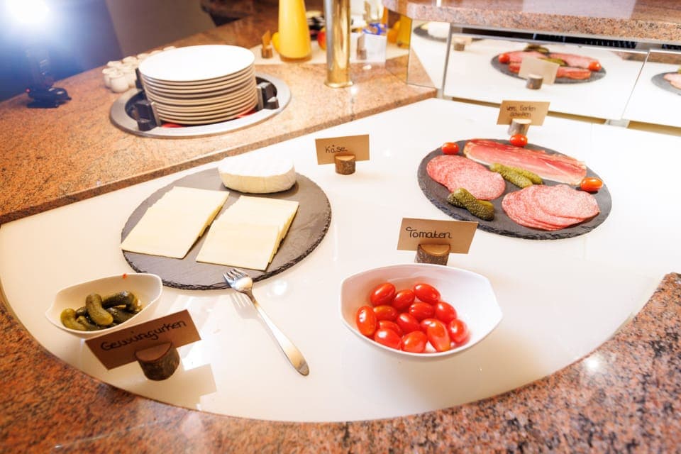 Daily self-serve breakfast (EUR 14.90 per person)