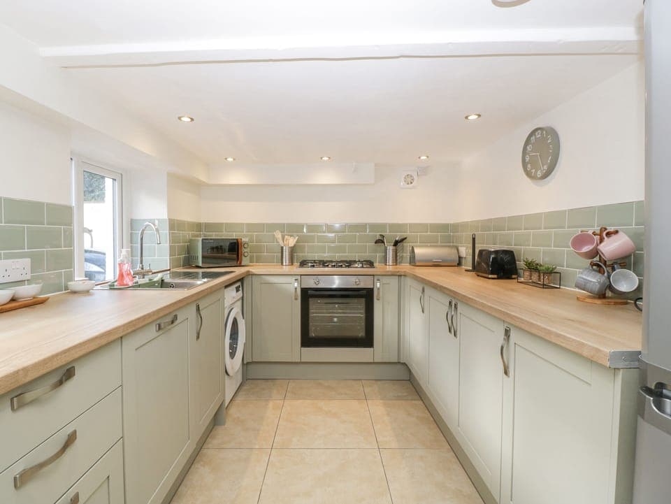 Fridge, dishwasher, electric kettle, toaster