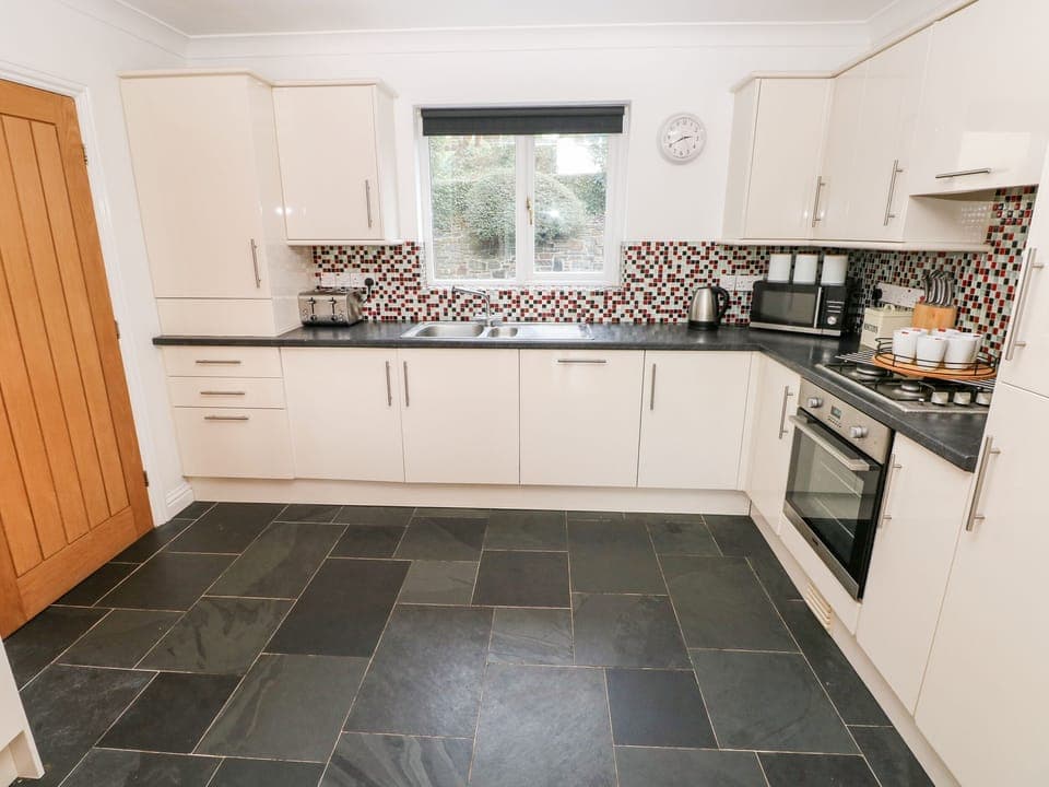 Fridge, dishwasher, electric kettle, toaster