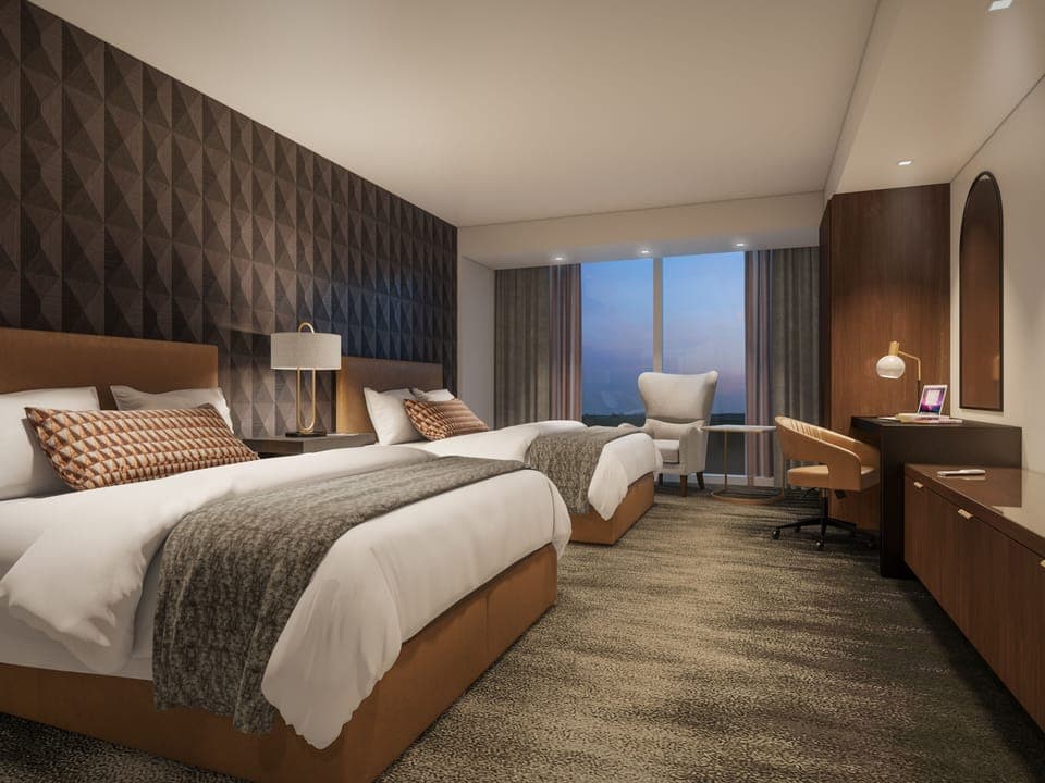 Hypo-allergenic bedding, in-room safe, desk, laptop workspace