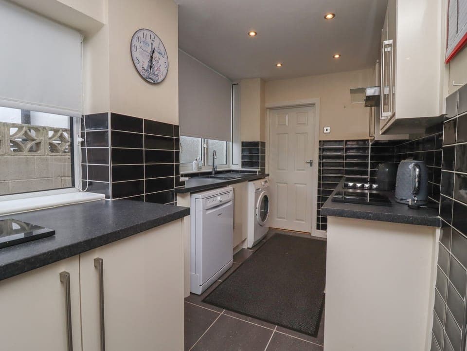 Fridge, dishwasher, electric kettle, toaster