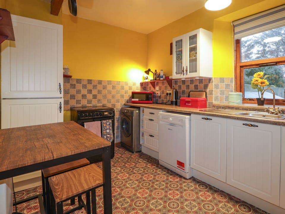 Fridge, dishwasher, electric kettle, toaster