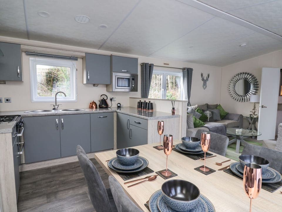 Fridge, dishwasher, electric kettle, toaster