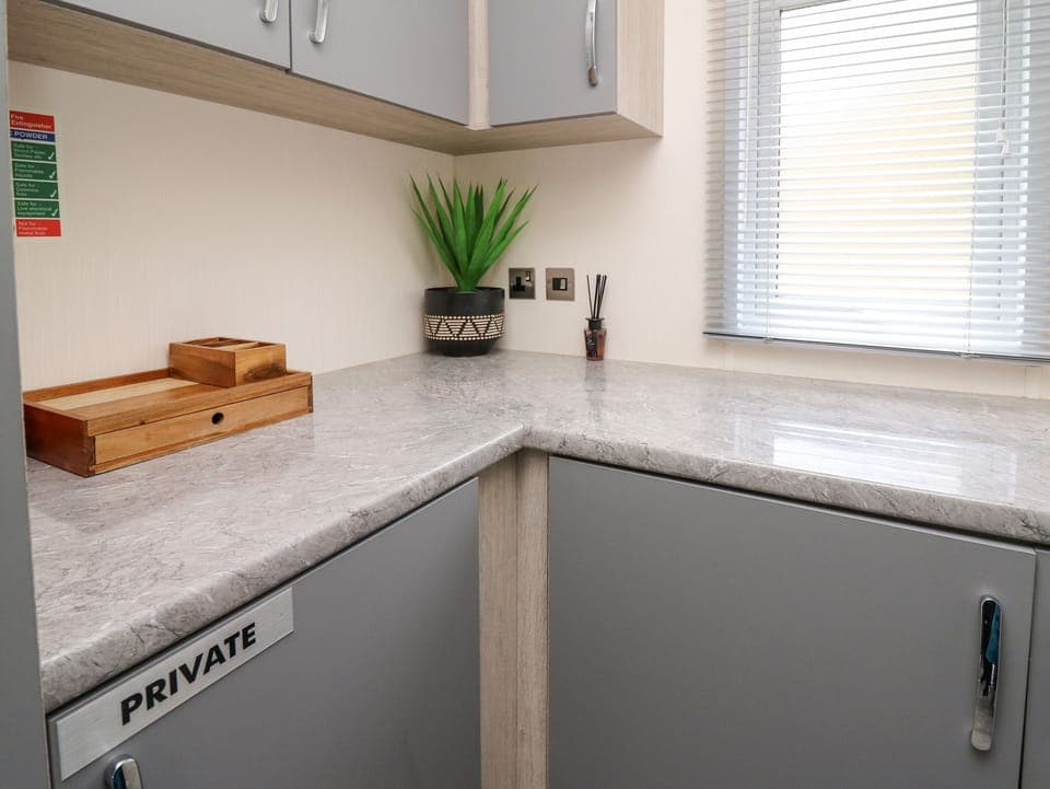 Fridge, dishwasher, electric kettle, toaster